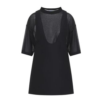 Balenciaga Hybrid T-shirt Jurk - Dames - Jurken - Zwart - Maat: 2XS Zijde