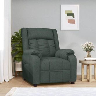 vidaXL Poltrona Reclinabile in Tessuto Verde Scuro Vidaxl
