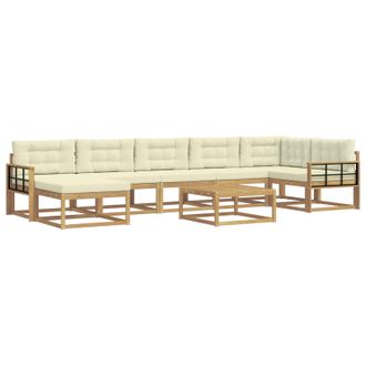 vidaXL Conjunto De Sof&aacute;s De Exterior 8 Pcs Blanco Y Crema Vidaxl