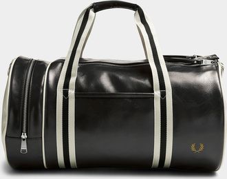 Fred Perry Mens Two-tone faux-leather duffle bag