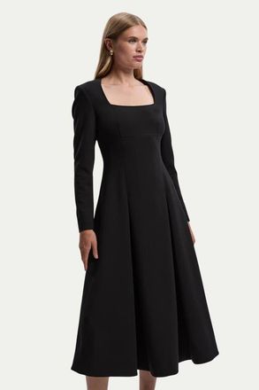 Karen Millen Stretch Sweetheart Neck Midi Dress in Black at Nordstrom, Size 10
