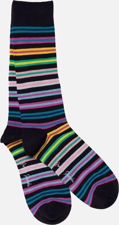 Swole Panda Mens Swole Panda Bamboo Socks Navy Multi Stripe - Size: 7/7.5/8/8.5/9/9.5/10/10.5/11