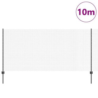 Berkfield Home Modern Welded Wire Fence with 10 U Posts Grey 1.2x10 m Steel