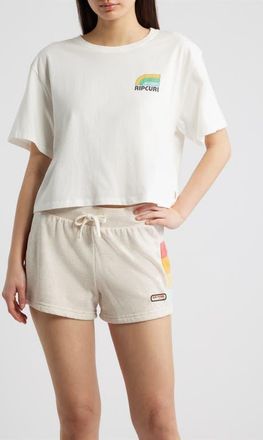 Rip Curl Surf Side Crop Graphic T-Shirt in Bone at Nordstrom, Size Xx-Large