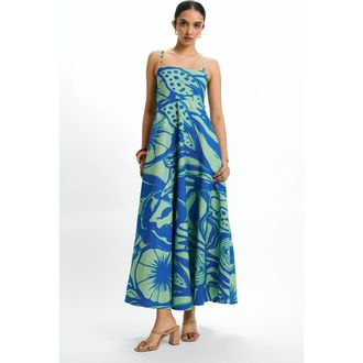 Diarrablu Tima Mint Oria Cotton Midi Dress at Nordstrom, Size 3X-Large