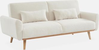 Sweeek Sof&aacute; Cama De Borreguito Blanco, 3 Plazas