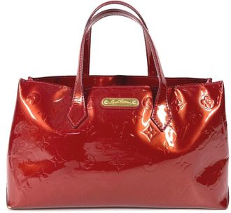 Louis Vuitton Pomme Damour Red Color Monogram Vernis Canvas Handbag Tote Bag (Pre-Owned)