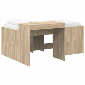 vidaXL Cama Alta Para Ni&ntilde;os Con Escritorio Roble Sonoma 80 X 160 Cm Vidaxl