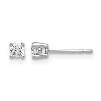 Diamond2Deal 14k Gold 1/5 ct Round Lab Grown Diamond Stud Earrings VS Clarity, D-E Color