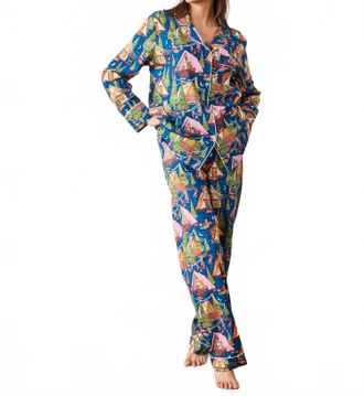 Printfresh Long Pajama Set In Bonfire Stories