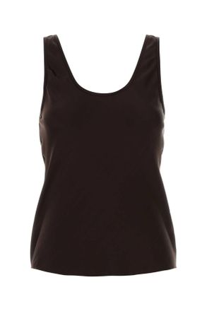 Anine Bing Chocolate Satin Tank Top