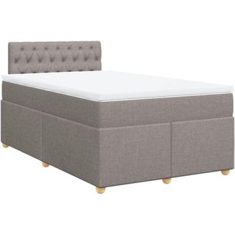 vidaXL Vidaxl - Cama Box Spring Con Colch&oacute;n Tela Gris Taupe 120x200 Cm