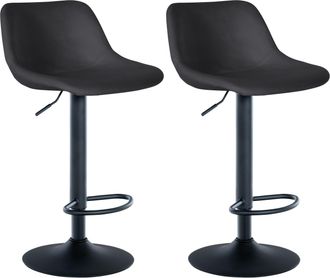 Clp Clp - Set De 2 Taburetes De Bar Loft Negro Terciopelo