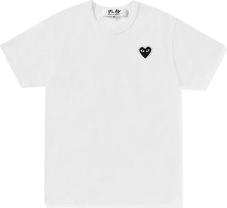 Comme Des Gar&ccedil;ons SS25 Emblem Rhinestone Heart T-Shirt White Black AX-T801-051-1
