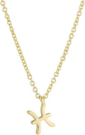 Adornia Zodiac Sign Pendant Necklace in Gold - Pisces at Nordstrom Rack