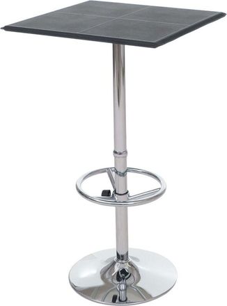 Hhg Mesa De Bar Mesa Bistro Chicago Con Reposapi&eacute;s, Cuadrada 110x63x63cm Certificado Mvg, Negro