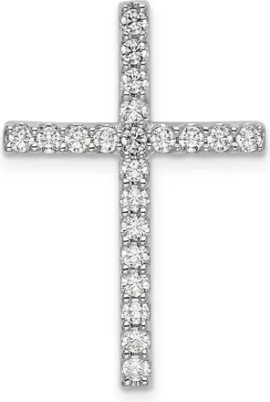 Diamond2Deal 10K White Gold Lab Grown Diamond Cross Pendant (0.52ct, VS, G-H)