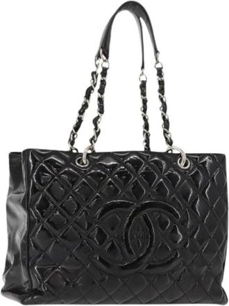 Chanel Pre-owned Shoulder Bags, female, Black, Size: ONE SIZE Pre-owned Coated Canvas Shoulder Bag