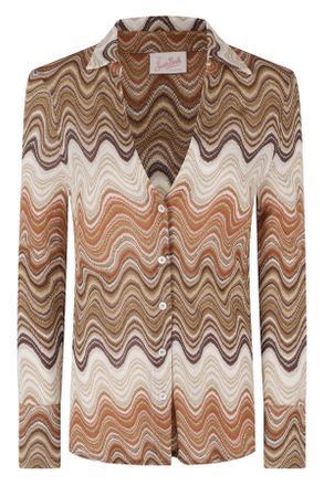MC2 Saint Barth Brown Joys Lurex Wave Pattern Degrad&eacute; Viscose Shirt