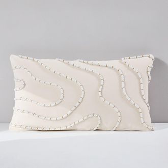 Lush D&eacute;cor Yara Cotton Pillow Cover in Cream at Nordstrom, Size 15X24