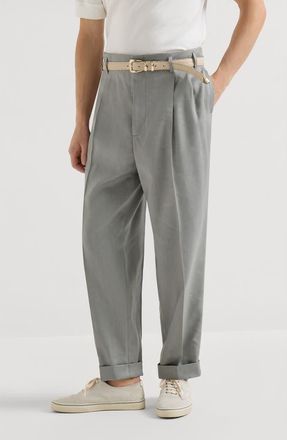 Brunello Cucinelli Gabardine trousers in Khaki at Nordstrom, Size 54 It