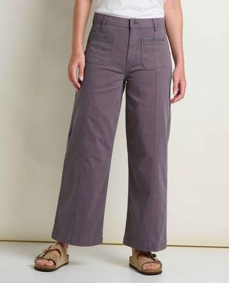 Toad & Co Womens Linden Wide Leg Pant in Ash Embroidery at Nordstrom, Size 14 28
