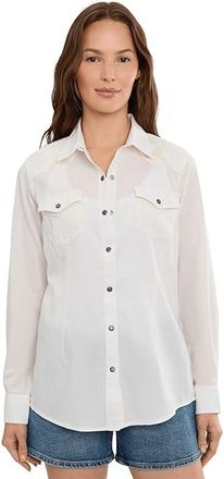 Ariat Bianca Western Snap Shirt Womens Clothing Cloud Dancer : LG, Cotton