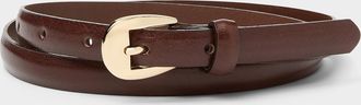 Simons Womens Golden D-buckle thin leather belt