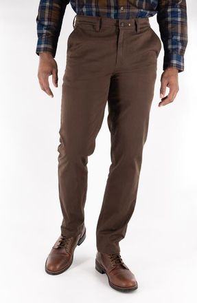 DEVIL-DOG Dungarees Flat Front Stretch Cotton Chinos in Dark Roast at Nordstrom, Size 34 X
