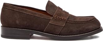 Grenson stitched suede loafers - Brown