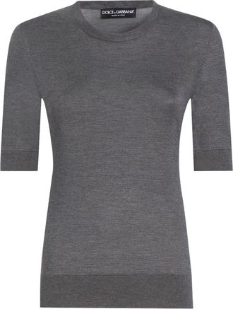 Dolce & Gabbana round neck knit top - Grey