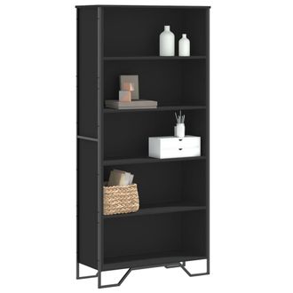 Berkfield Home Book Cabinet Black 80x31x169 cm Engineered wood | Size: 80 x 31 x 169 cm