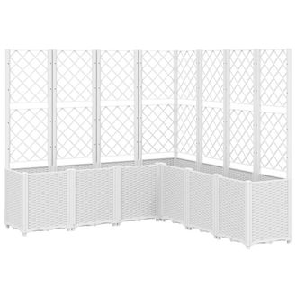 vidaXL Jardinera Con Enrejado Pp Blanco 160x160x140 Cm Vidaxl