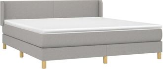 vidaXL Vidaxl - Cama Box Spring Con Colch&oacute;n Tela Gris Claro 180x200 Cm