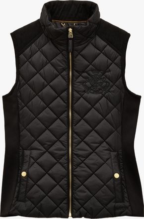 Joules Braemar Luxe Womens Quilted Gilet Black - Size 12 UK