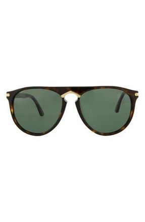 Cartier 57mm Aviator Sunglasses in Havana Havana Green at Nordstrom Rack