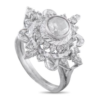Luxury Bazaar 18K White Gold 1.0ct Diamond Ring MF29-050426