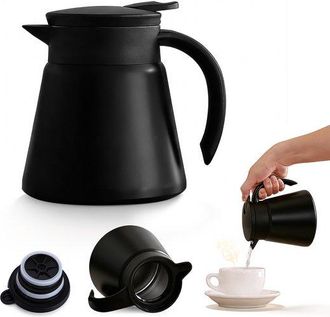 OEM Cafetera Isot&eacute;rmica De Acero Inoxidable 304, Cafetera Isot&eacute;rmica Ligera, Ideal Para Caf&eacute;, T&eacute;, Leche Y Otras Bebidas, 600 Ml, 10,5 X 10,5 X 13,5
