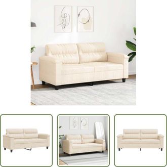 vidaXL Divano in microfibra - Divano a 2 Posti Beige 140 cm in Tessuto Microfibra