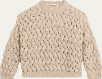 Brunello Cucinelli Winter Ocean Wave Mohair Sweater