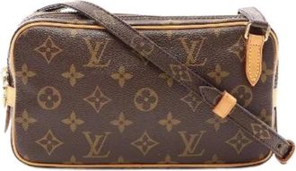 Louis Vuitton Pre-owned Marly Bandouliere Monogram Coated Canvas Shoulder Bag - Dames - Vintage Schoudertas - Bruin - ONE Size - Leer - Vintage