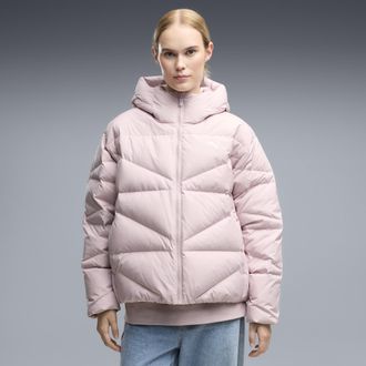 Puma Piumino lungo con cappuccio da donna, Abbigliamento, Rosa, XL