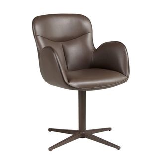 Angel Cerd&aacute; Swivel Dining Chair in Chocolate Brown Leatherette