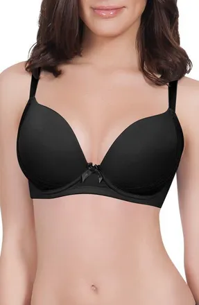 Affinitas Casey Plunge Molded T-Shirt Bra in Black at Nordstrom, Size 44Ff