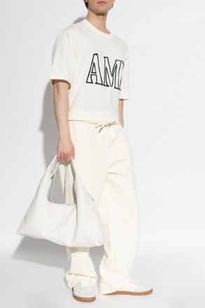 Ami T-shirt With Print, Mens, Cream