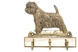 OEM West Highland White Terrier, Westie: Colgador De Llaves Con Perro, Soporte De Lat&oacute;n Para Accesorios De Perros, Elegante Decoraci&oacute;n De Pasillo De Art-d