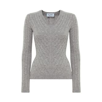 Blugirl V-neck Knitwear, female, Gray, XL, Stylish Jumpers Collection