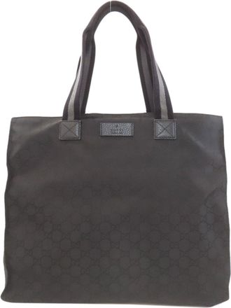 Gucci Black Nylon Canvas Tote Bag (Pre-Owned)