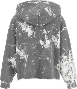 Maison Margiela Paint-Stained Cotton Hoodie - Gray