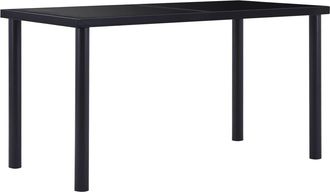 vidaXL Vidaxl - Mesa De Comedor De Vidrio Templado Negro 140x70x75 Cm